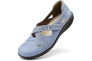 Irrefour Women's Classic Genuine Leather Casual Loafer Cute Slip-On Fashion Closed Toe Flat Sandal Comfy Work Sandal Everyday Walking Shoe