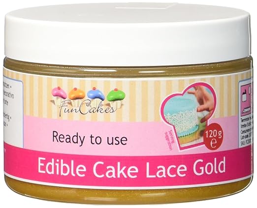 FunCakes Essbare Spitze -gold, 1er Pack (1 x 120 g)