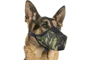 Pawfun Dog Muzzle, Soft Mesh No Barking Pet Muzzles for Small Medium Large Sized Dogs, Breathable Drinkable Dog Mouth Guard Adjustable Puppy Muzzle to Prevent Dogs Biting Chewing and Licking