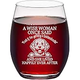 Lerime66 Funny Goldendoodle Dog Engraved Stemless Wine Glass - A Wise Woman Once Said Wine Glass Gift For Women Who Love Goldendoodles On Birthday And Mother's Day