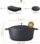 MasterClass Cast Aluminium Oval Casserole Dish 30cm 6L Gift Boxed Black view 2