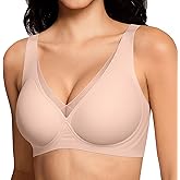 LetsJoli Deep V Wireless Jelly Bras for Women No Underwire Seamless Push Up Comfortable Tshirt Bralettes Everyday Bra