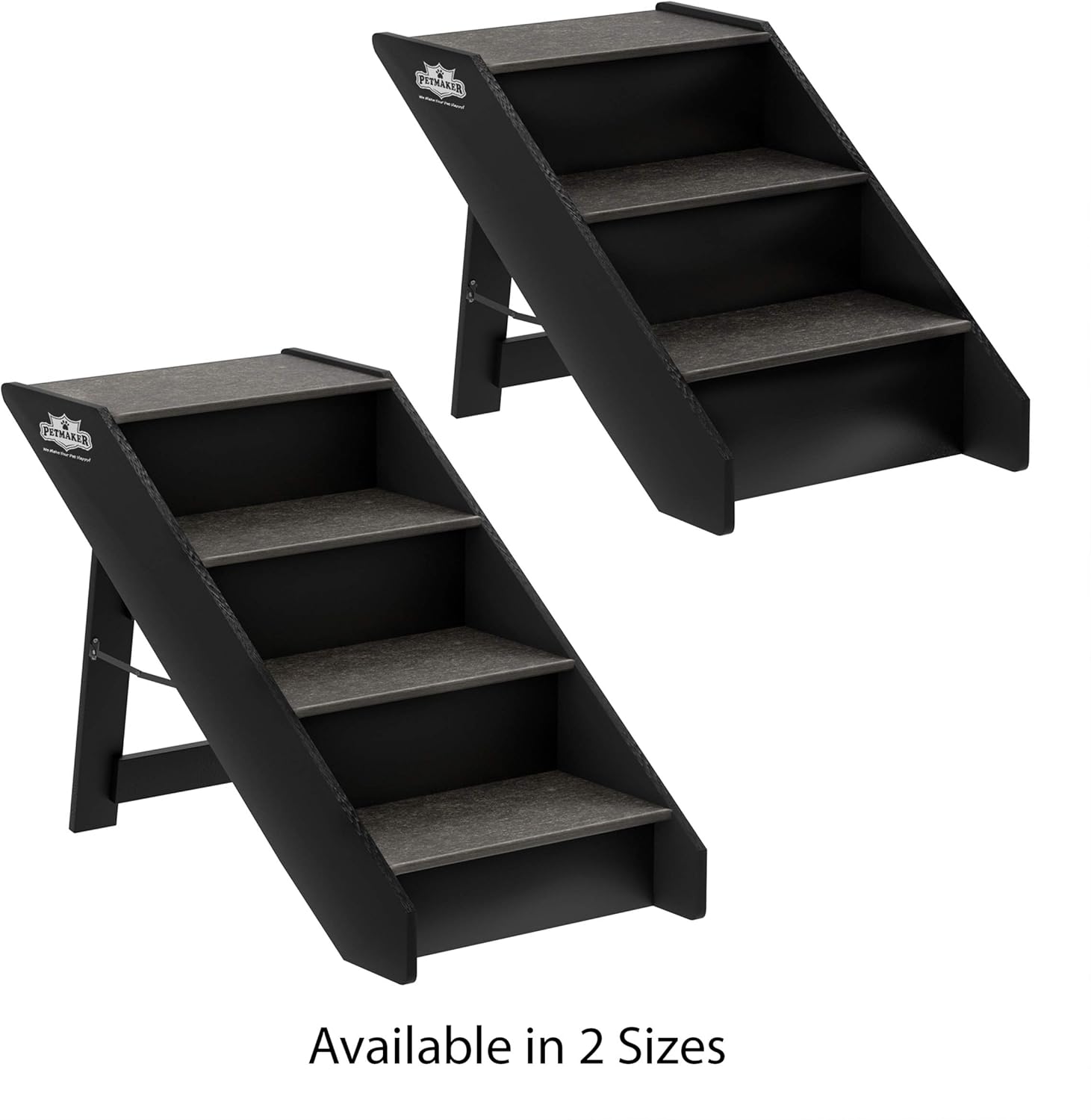 PETMAKER 80-PET6147 Folding Pet Stairs-Carpeted Foldable Durable Wood Steps-Compact, Portable, Sturdy for Home or Travel, Dogs, Cats, Petsup to 80Lbs, 4 Step : Pet Supplies