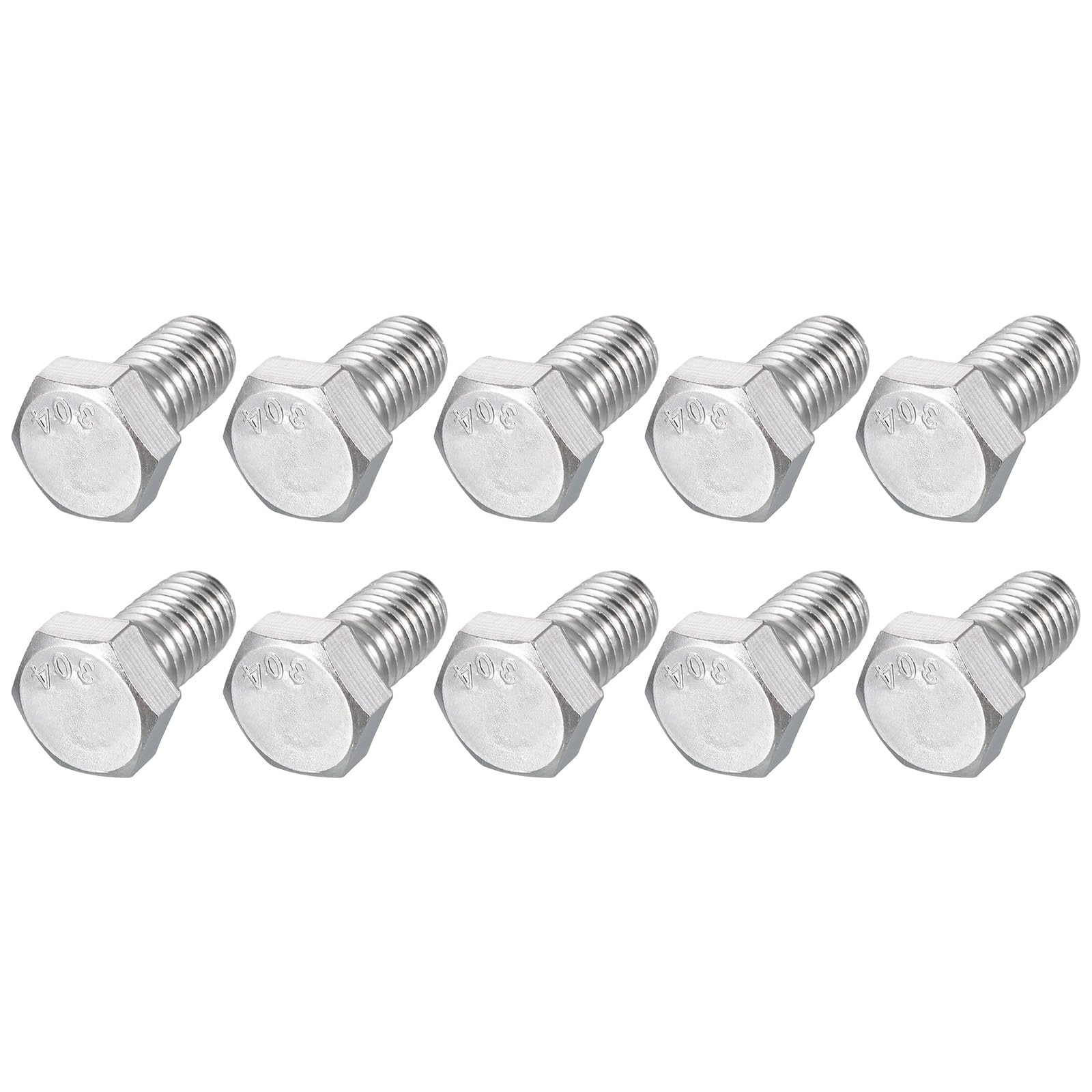 METALLIXITY Hex Head Bolts (1/2-13 x 3/4") 20Pcs, 304 Stainless Steel 18-8, Fully Threaded, External Hex Drive, Plain Finish, Hex Head Screw Bolt, Silver — image 1