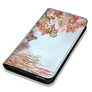 Hülle Galaxy S7 Hülle Samsung S7 G930F Schutzhülle Handyhülle Flip Cover Case Samsung Galaxy S7 G930F (OM1102 Orchidee Schmet