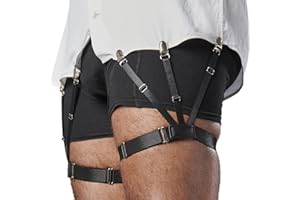 STAY GENT Shirt Stay for Men, Elastic Adjustable Men Shirt Garters with Anti-slip Locking Clamps Keep Shirt Tucked In