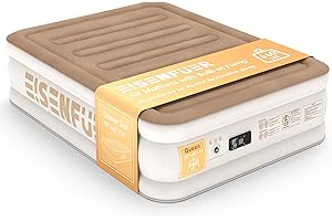 EISENFUER Air Mattress Queen with Built-in Pump – 18" Inflatable Bed with High-Speed Pump, Comfy & Durable Blow Up Mattress, Colchón inflable, Steady Support, Carry Bag, Perfect for Guests, Glamping, Moving