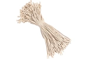 DASSNANE 7.7 Inch Thick Cotton Hang Tag String Fasteners with Plastic Snap Lock Strong Tensile Resistance for Clothing, Shoes, Gift Tags, Price Tags & DIY Accessories (500Pcs Beige Thick)