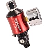 Dynastus Regulating Filter Air Pressure Regulator and in-line Filter kit for Spray Guns and Pnuematic Tools,Red