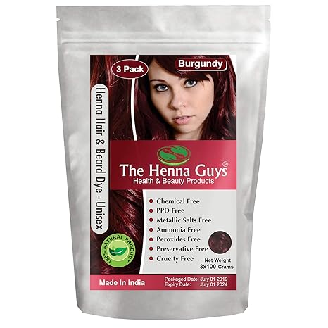 Buy 3 Pack Burgundy 3 Packs Of Burgundy Red Henna Hair Beard
