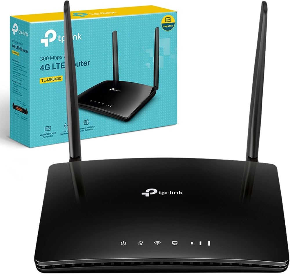 TP-Link TL-MR6400 4G LTE WiFi Router SIM Slot 4 LAN Ports 32 Devices