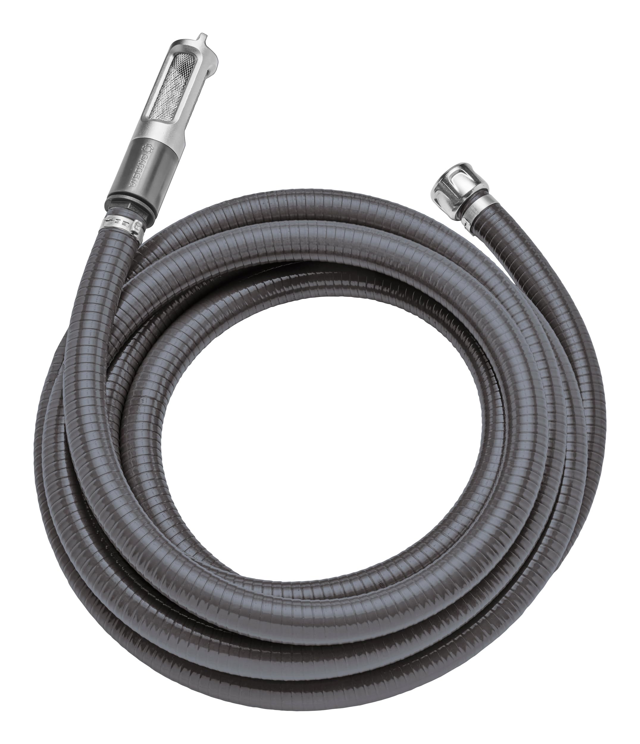 Gardena Suction Unit with 7 m Hose, Zinc Alloy Connection, Heavy-Duty Filters, Improved Water Flow, Non-Return Valve, Stainless Steel Housing, Ideal for Pumps and Drains (09091-20)