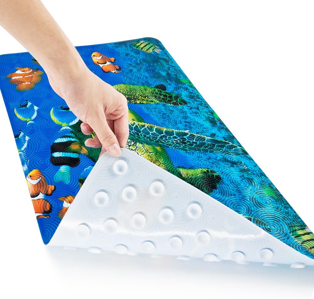 Yolife Bathroom Shower Mat, Anti-slip Mat, Antibacterial Plus Reinforced Suction Cups (Turtle), 68 x 37 cm (Rectangular) - Image 3