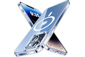 Faiono Magnetic for iPhone 13 Case & iPhone 14 Case for MagSafe [10FT Military Grade Protective] Slim Translucent Matte Back Silicone Edge for iPhone 13 / iPhone 14 Phone Case (6.1"), Clear