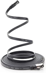1aTTack.de Cat 8 Flat Black 0.5m Ethernet LAN Cable 40Gbps 2000MHz RJ45 10 Pack view 3