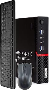 Lenovo ThinkCentre M700 Tiny Computer Desktop PC, Intel Quad Core i5 6400T Processor, 16GB Ram, 512GB M.2 SSD,Wireless Keyboard & Mouse, Wifi | Bluetooth, Windows 10 Professional (Renewed)