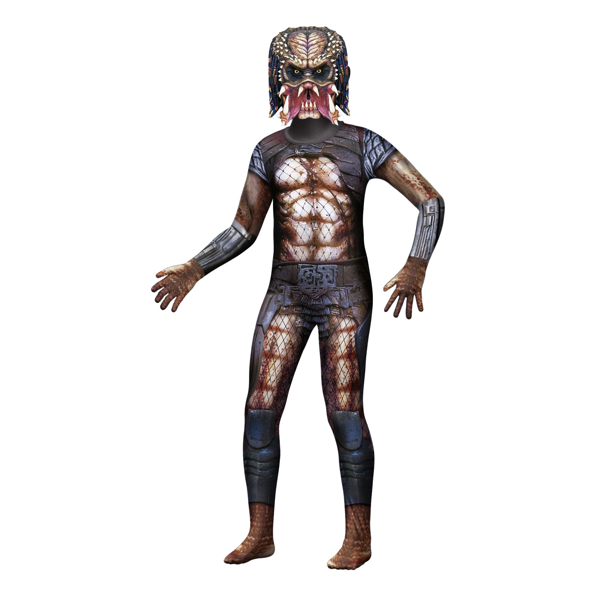 Photo 1 of Byriady Boys Alien Hunter Costume Halloween Bodysuit Jumpsuit with Mask for 6-12 Years