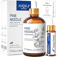 HIQILI 100ML Pine Needle Essential Oil,100% Pure Natural Pine Scent Oil,for Diffuser, Skin, Hair, Soap, Candle Making - 3.38 