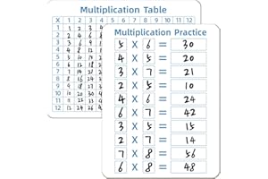 WEIZHEN Multiplication Chart Whiteboard - Double-Sided Times Table, 9" x 12" Dry Erase Board, Math Manipulatives White Board for Kids Students, Classroom and Home Learning