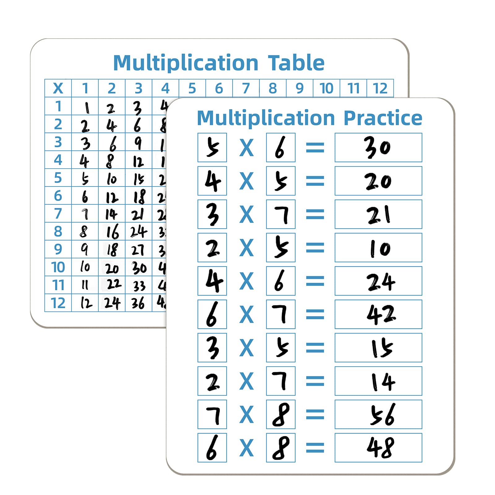 Photo 1 of Multiplication Chart Whiteboard - Double-Sided Times Table, 9" x 12" Dry Erase Board, Math Manipulatives White Board for Kids Students, Classroom and Home Learning
