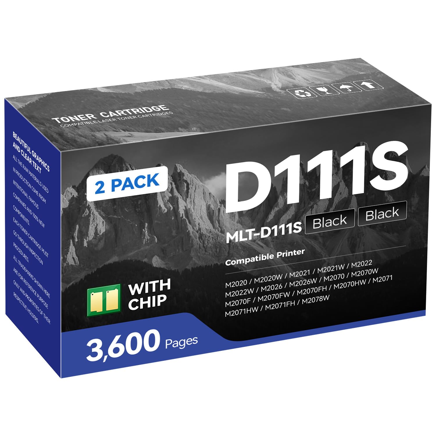 MLT-D111S Black Toner Cartridge 2-Pack High Yield