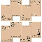 Whaline 8 Packs Funny Memo Pads Women Office Notepads Humorous Sticky Note Pads Funny Novelty Humor Kraft Paper Notepads Sarcastic Adhesive Memo Pad for Women Office Coworker Student Staff Gift