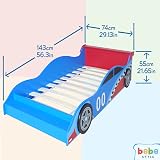 Kiddi Style Wooden Toddler Bed Frame, Racing Car Design, Easy Assembly view 2
