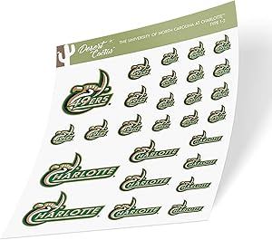 University of North Carolina Charlotte UNCC 49ers Sticker Vinyl Decal Laptop Water Bottle Car Scrapbook (Type 1 Sheet)