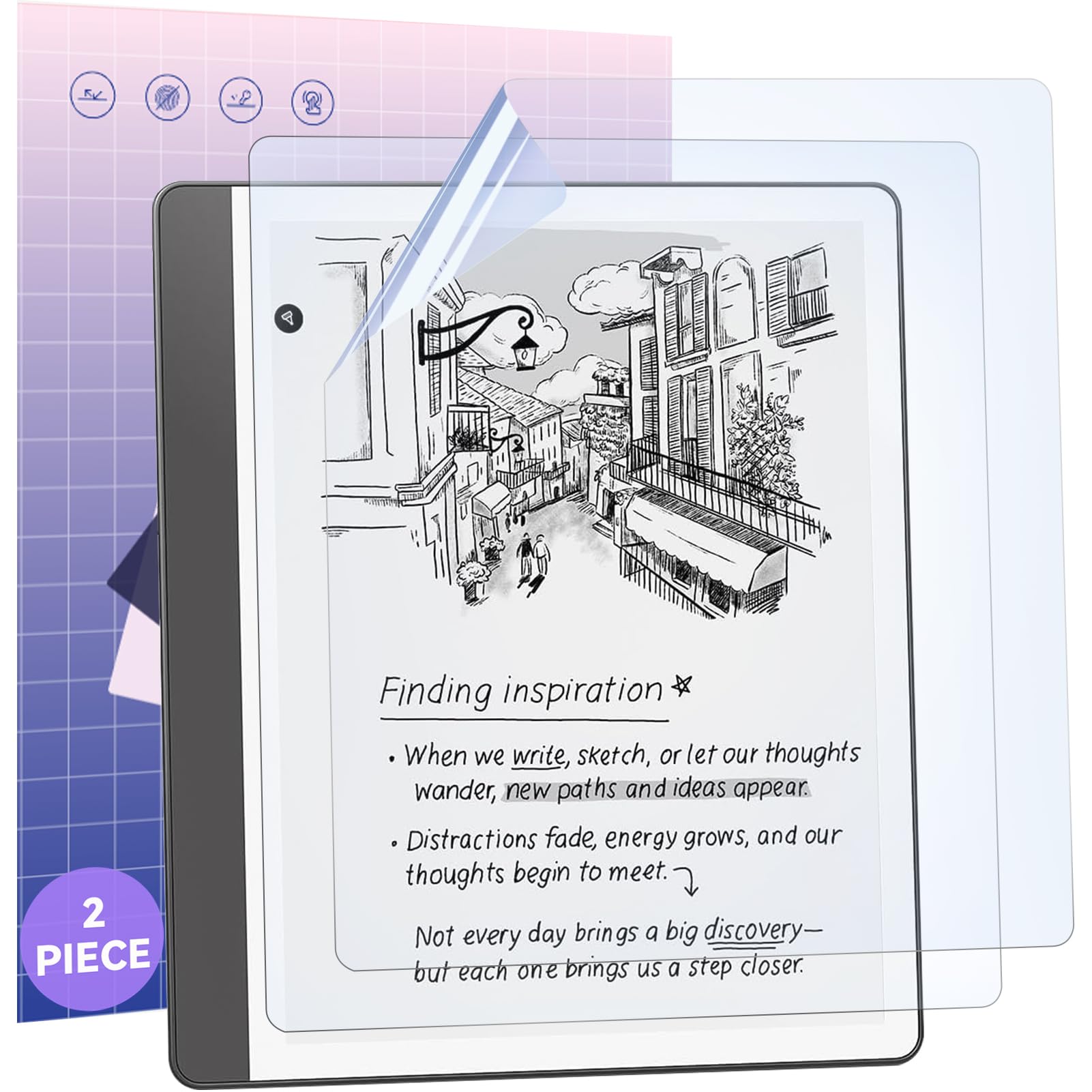 Photo 1 of IPROKKO [2 Pack] Anti Blue Light Screen Protector for 10.2" Kindle Scribe 2024/2022 2nd/1st Gen Protective Film, Easy Install Eyes Friendly High Clarity Anti Glare eBook Reader Screen Filter Compatible with Tablet Boox Note Air, TouchPad D10