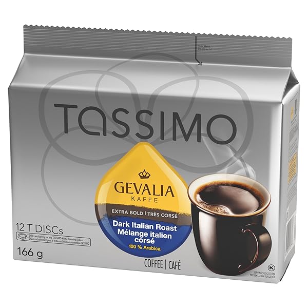 GEVALIA DARK ITALIAN ROAST, 12-COUNT T-DISCS FOR TASSIMO COFFEEMAKERS (PACK OF 2)