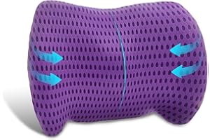 SPROERDEN Lumbar Support Pillow Ergonomically Improves Sitting Posture - Memory Foam Lumbar Pillow for Lower Back Pain Relief for Car Seats, Office Chairs, Gaming Consoles, Sofas, Recliners and Beds (Purple)