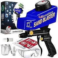 LE LEMATEC Portable Sandblaster Gun Kit - Includes Connector, Ceramic Nozzle, & Media Mesh Filter - for Cleaning Rust, Dirt, 