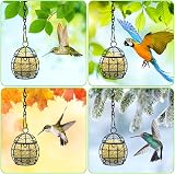 OFFCUP Fat Ball Bird Feeder 4pc Metal Hanging Holder Spherical with 4 Hooks view 6