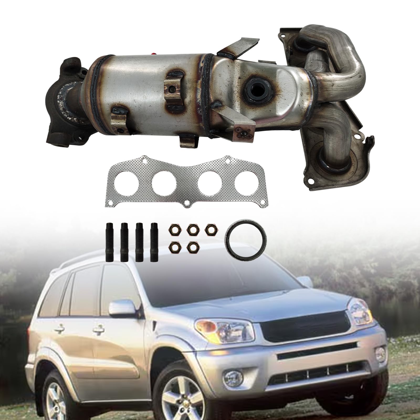 Photo 1 of 25051-28220 Catalytic Converter Assembly Compatible With 2004-2005 Toyota Rav4, 2005-2006 Scion tC, 25051-28430 327-59426 5805128430 33212 16398