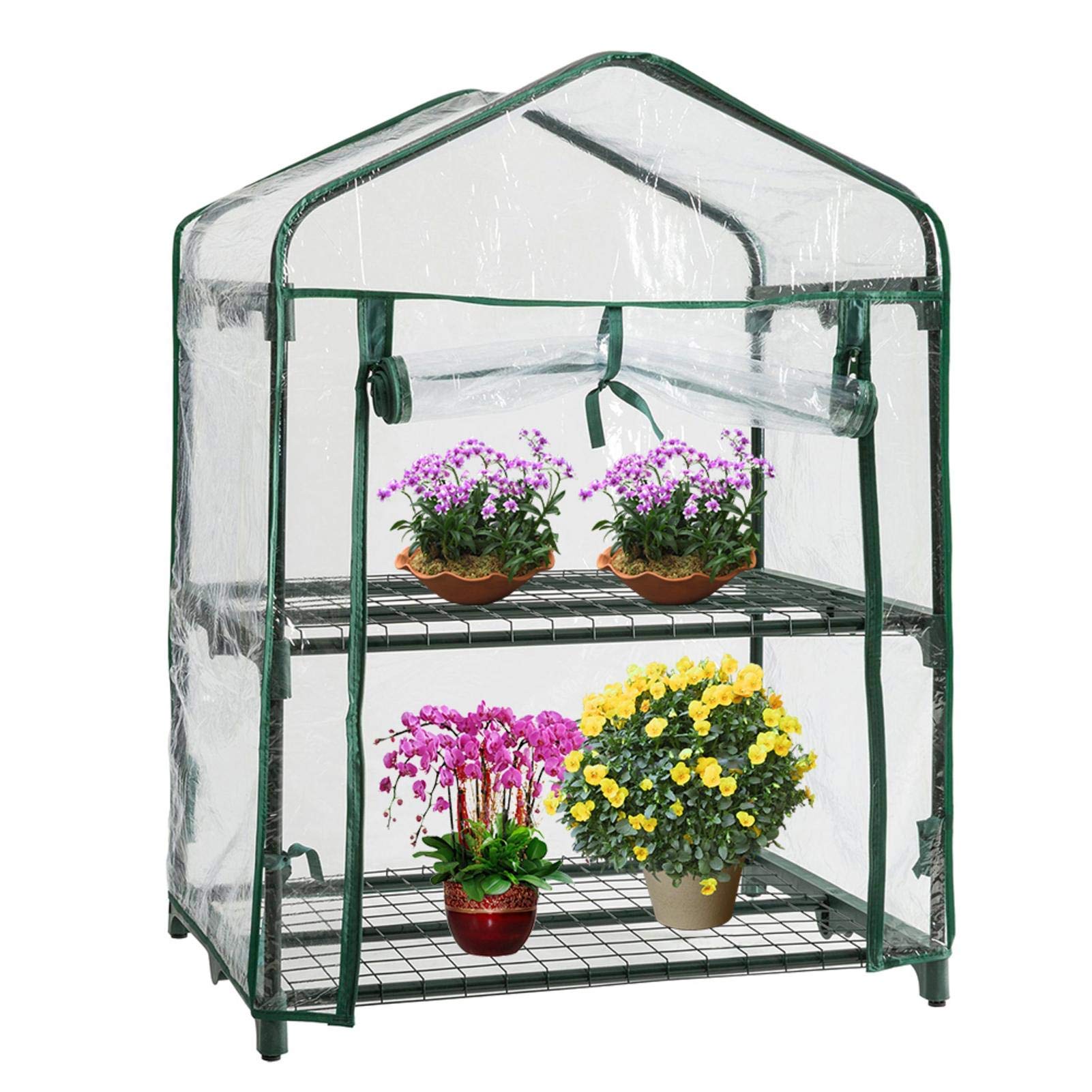 MEYANG Garden Greenhouse - Without Iron Frame - Transparent Waterproof Garden Grow House Plants for 2 Tier Home Plant Greenhouse - 69x49x92cm?Without iron frame?
