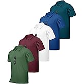 ZITY 5 Pack Tactical Polo Shirts for Men Golf Shirt Short Sleeve Athletic Performance Moisture Wicking Work Outdoor Tshirts