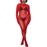 Leopard Print Lace Body Stocking Jumpsuit, Women's Cheetah Fishnet Bodysuit | Animal Pattern Fish Net Bodystocking Lingerie for Catwoman Costume Sexy Cosplay, Stretchy Rave Outfit for US 0-20