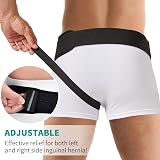 Tenbon Hernia Belt Truss Adjustable Left or Right Side Support Black M view 6