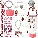 ATCCPYDM Accessories for Stanley Cups Set Including Water Bottle Handle Strap,Siliocne Cup Boot,Straw Cover,Charms for Stanley Cup 40oz & 30oz Tumbler