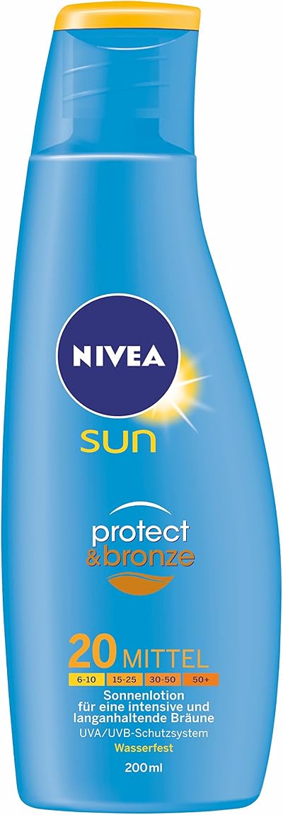 Nivea Sun Protect Bronze Lotion SPF 20 200ml UVA UVB Tan Accelerator