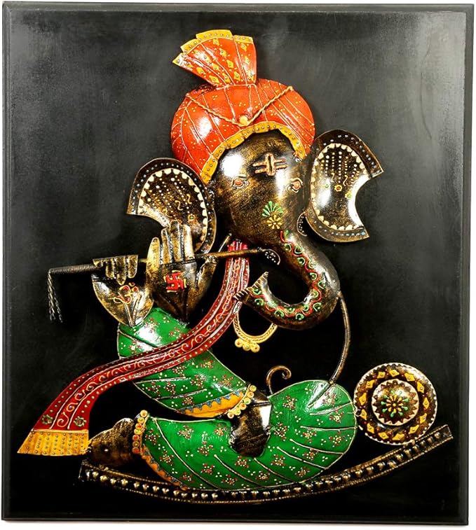 Jodhpury Ganesh Musician Panel Big Metal Wall