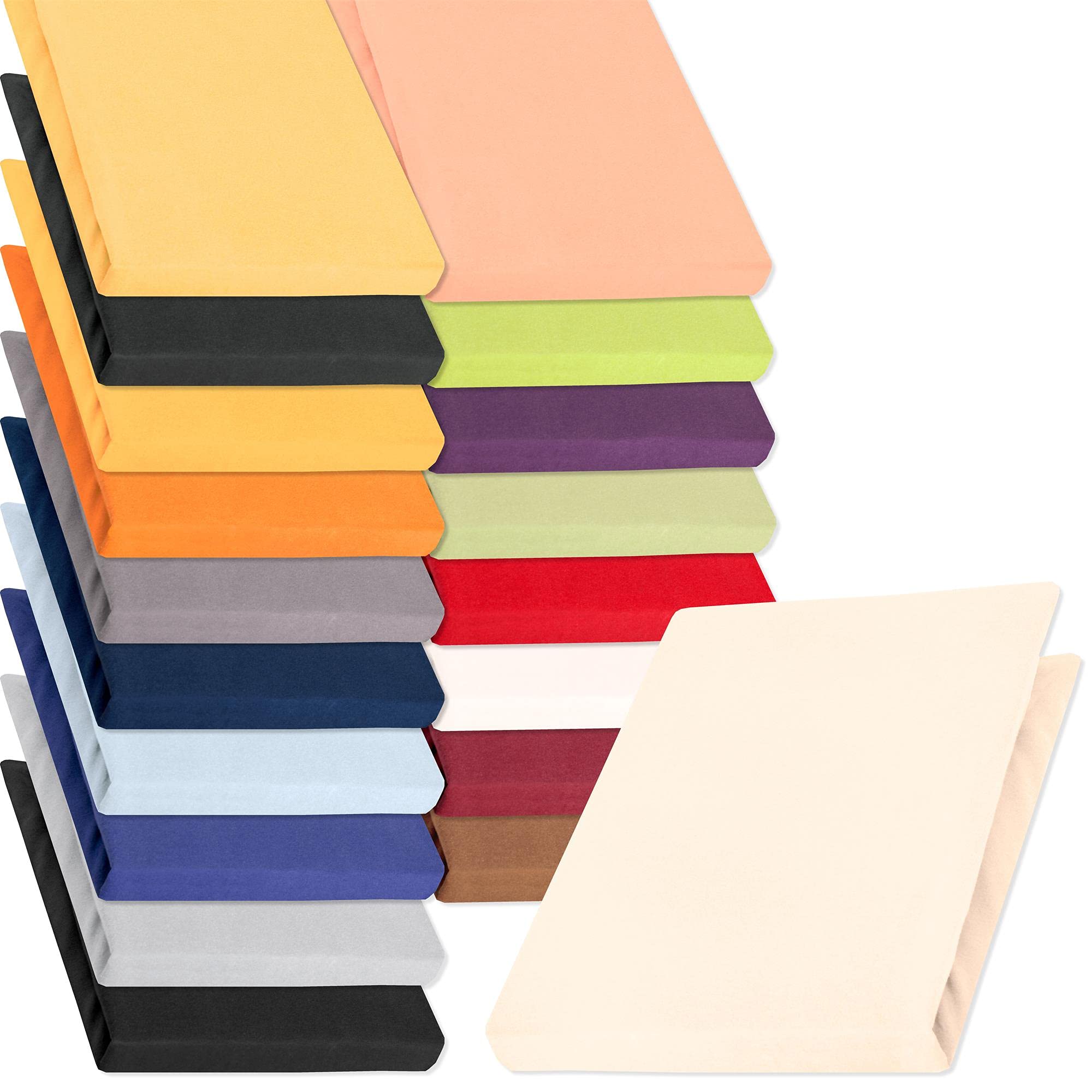 aqua-textil Pur Fitted Sheet Divan Water Beds Cotton 180x200-200x220 cm ecru