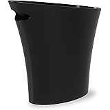UmbraSkinny Waste Bin – Sleek, Stylish and Small Bathroom Trash Bin Wastebasket for Narrow Spaces at Home or Office, 7.5L Capacity, Black