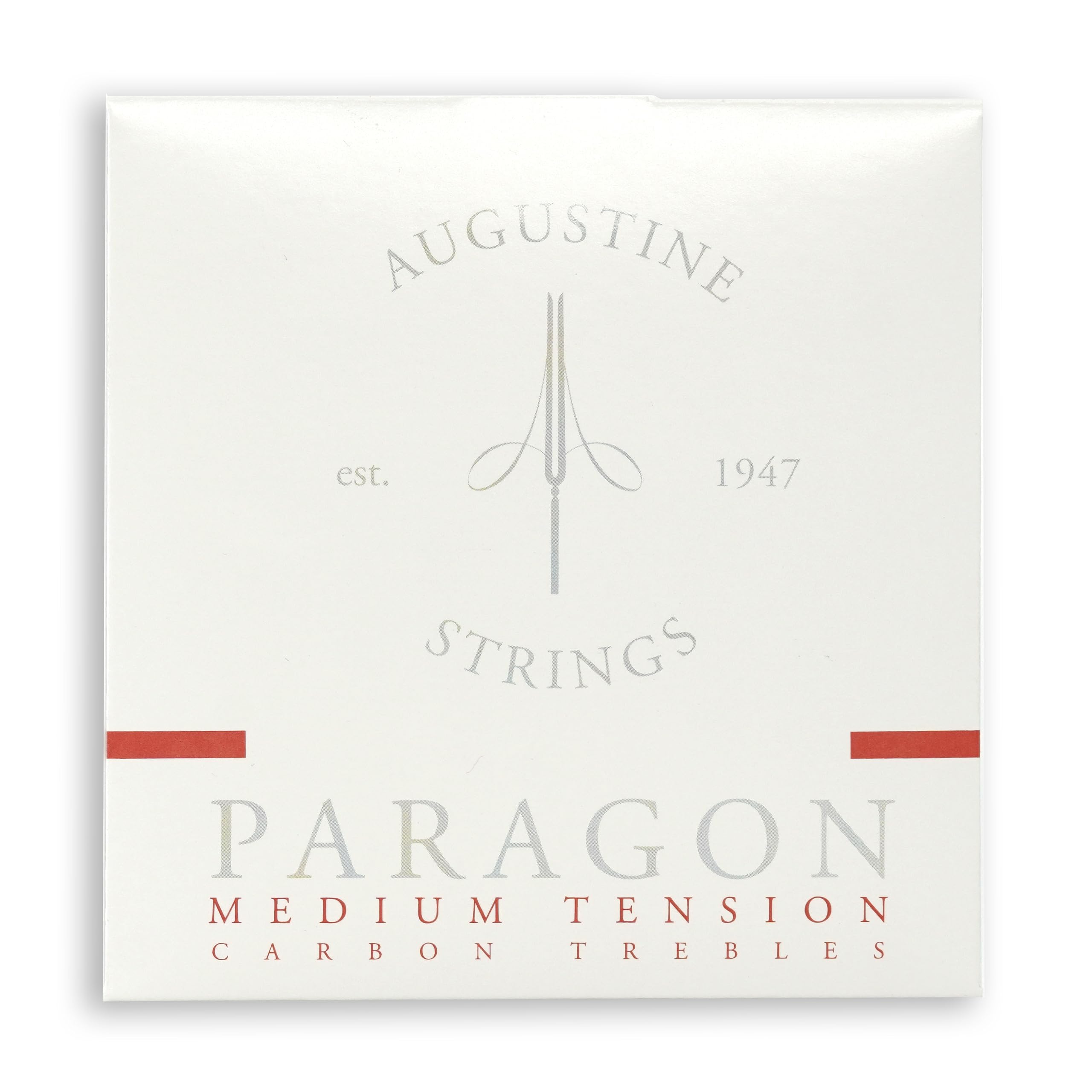 Augustine Paragon Red Carbon Guitar Strings (Complete Set) - Premium Fluorocarbon Trebles for Classical Guitars - Medium Tension - Balanced, Full-Bodied Tone