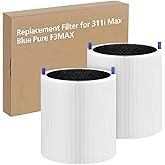 2 Pack 311i Max Replacement Filter Compatible with Blueair Blue Pure 311i Max Air Purifiers, HEPA and Activated Carbon Filter, Blue Pure F3MAX