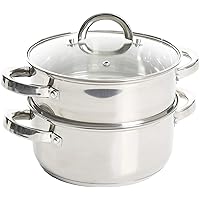 Oster Sangerfield Stainless Steel Cookware, 3.0-Quart Casserole Set w/Steamer Basket