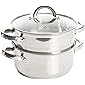 Oster Sangerfield Stainless Steel Cookware, 3.0-Quart Casserole Set w/Steamer Basket