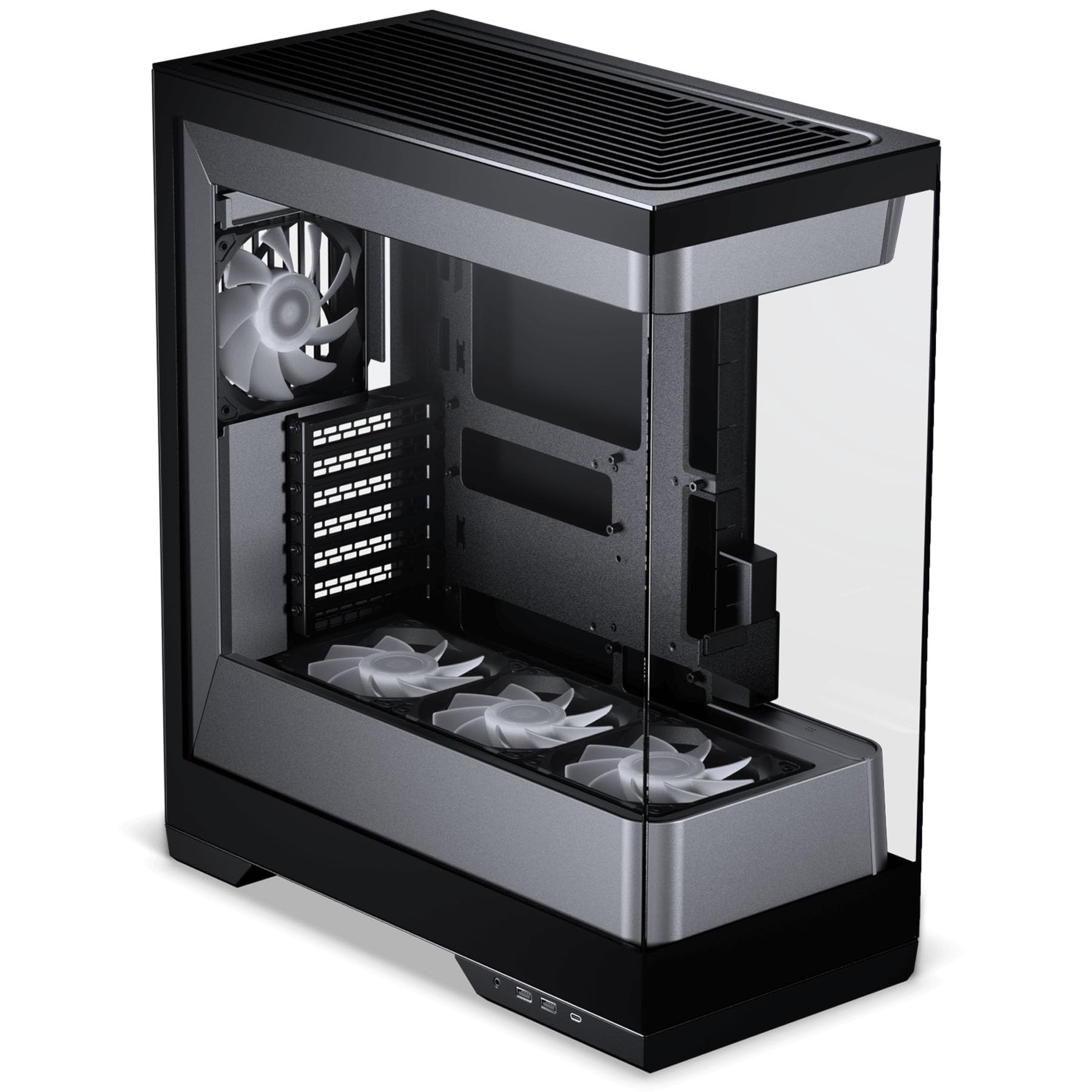 PHANTEKS Evolv S2 PC-Gehäuse Schwarz | E-ATX Midi-Tower mit Panorama-Glas, RGB, Back-Connect, 4X 120 mm Lüfter vorinstalliert 5