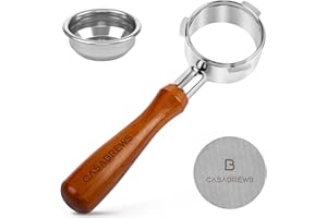 Casabrews 58mm Bottomless Portafilter with 3 Ears, Professional Espresso Portafilter with Filter Basket and Puck Screen, Compatible with CASABREWS Ultra, 5700 Series, 4700Gense and Neutron Pro