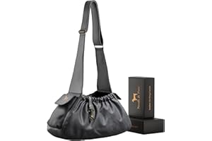 Noah & Paw Dog Sling Carrier for Small Dogs 5-18lb, Dog Sling for Small Dogs and Cats, Dog Carrier with Adjustable Padded Strap, Vegan Leather Lined with Fur, Double Safety Feature, Machine Washable